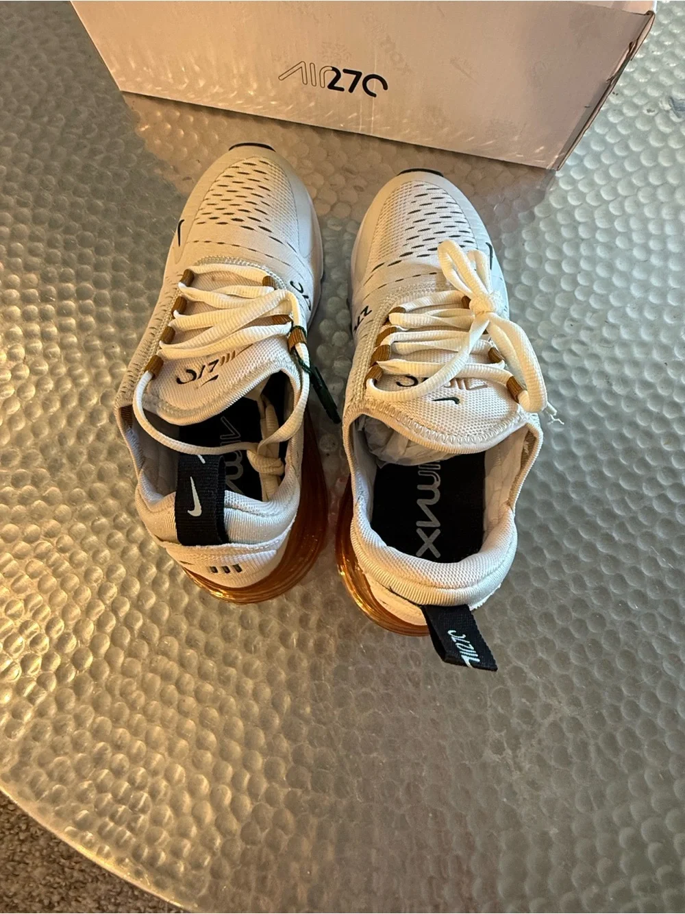 Nike Air Max 270 Sneakers - Cream and Tan Accents